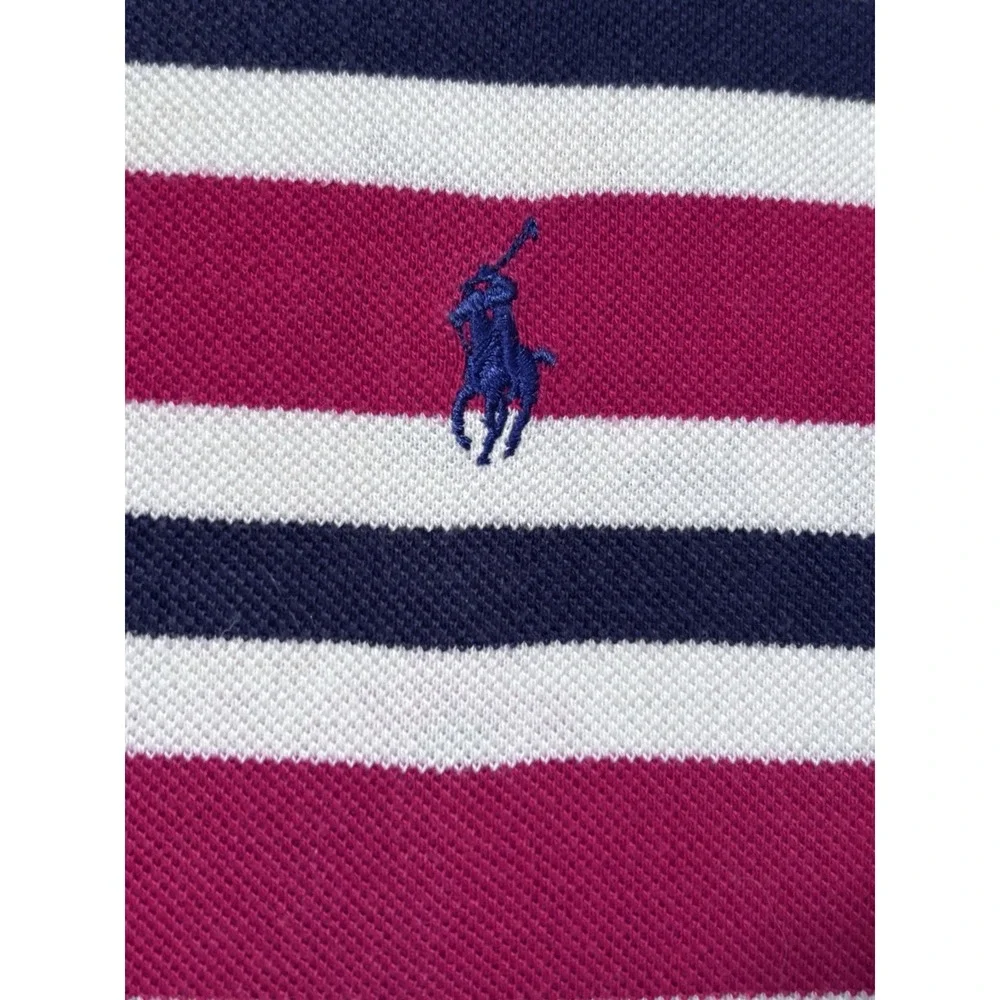 Pollo By Ralph Lauren, XL, Red, White, Blue striped Polo Pullover, Short Sleeves